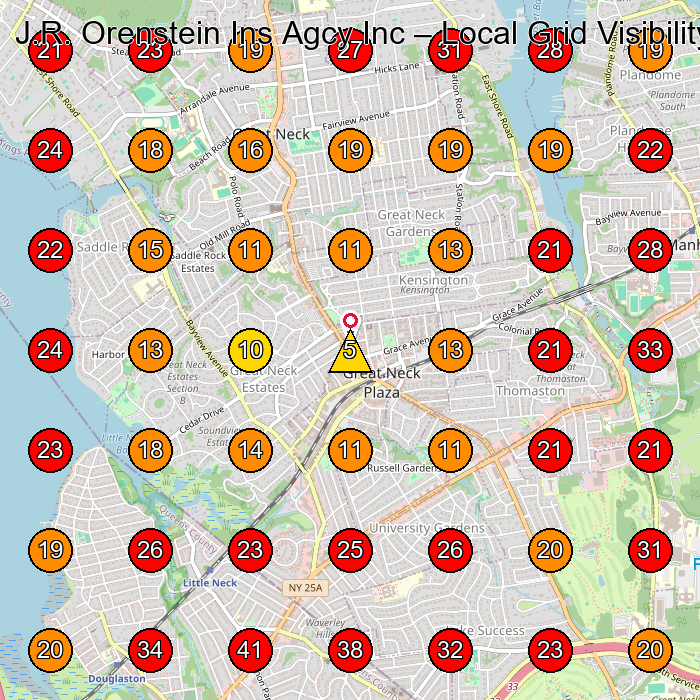J.R. Orenstein Ins Agcy Inc GeoGrid visibility map for Insurance Agency in Manhasset